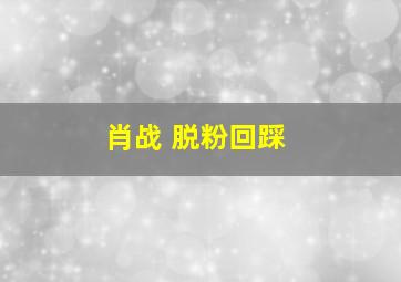 肖战 脱粉回踩